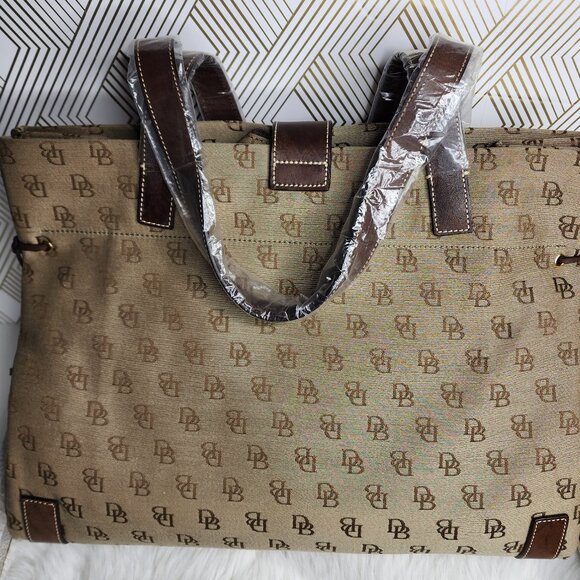 DOONEY AND BOURKE signature anniversary canvas & leather tote bag - Picture 2 of 6